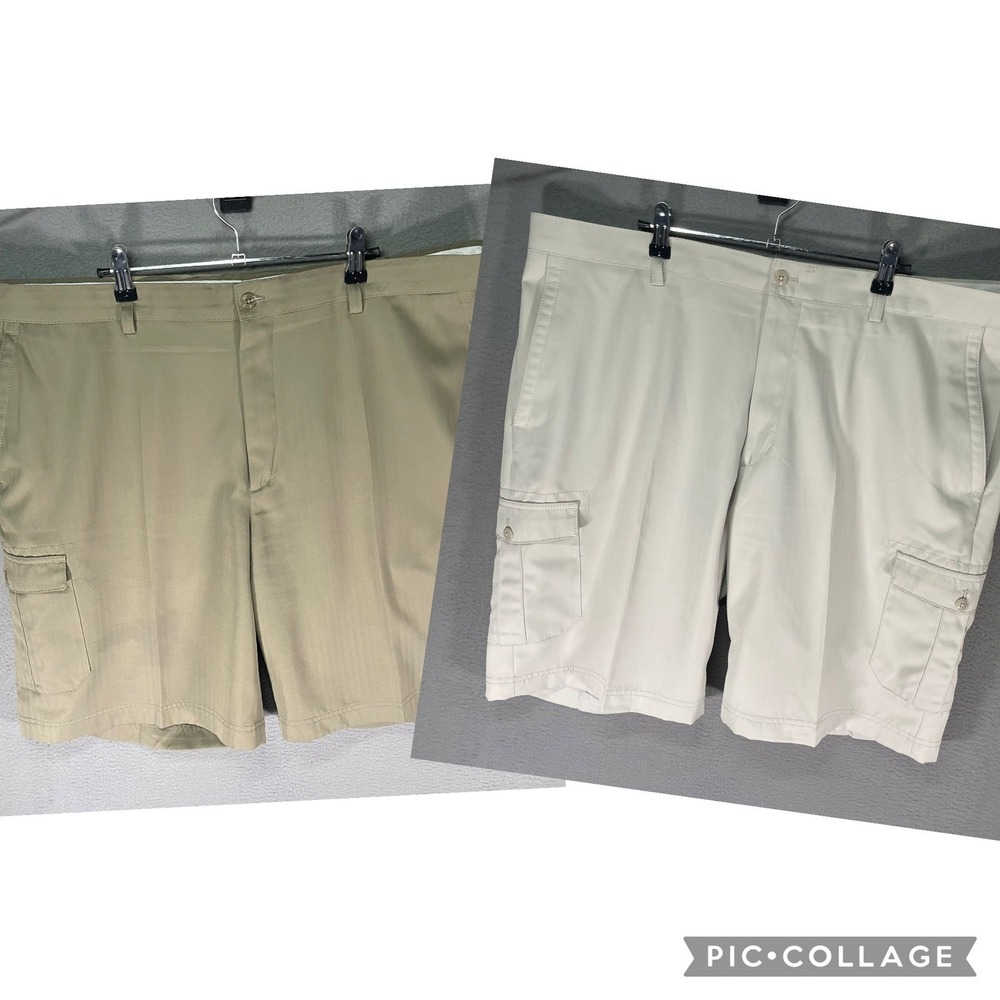 Mens Cargo Shorts Lot Size 42 Island Republic Khaki Utility Hiking 2‎ Pair